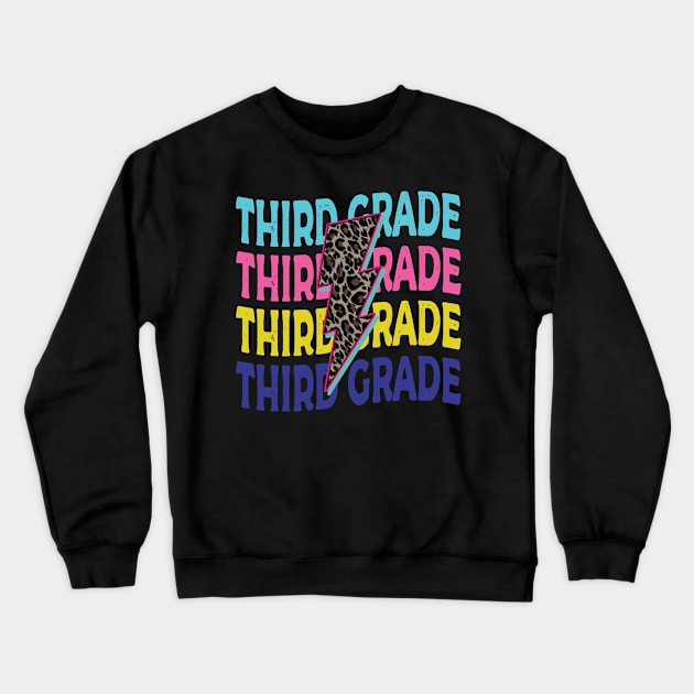 Third Grade Lightning bolt Crewneck Sweatshirt by DigitalCreativeArt